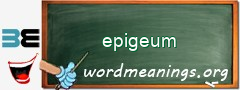 WordMeaning blackboard for epigeum
